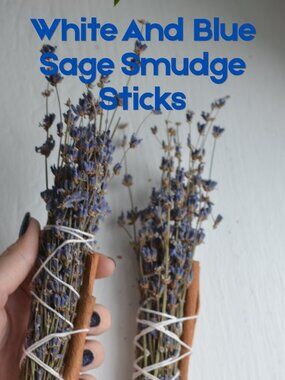 White and Blue Sage Smudge Sticks Bundle